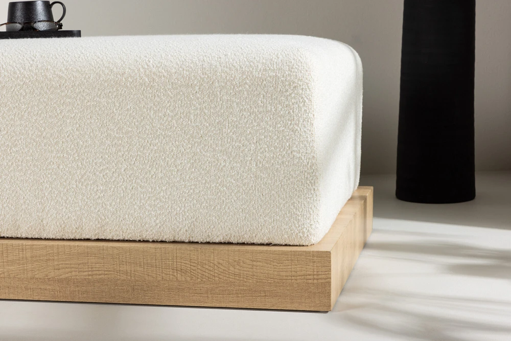 Venture Design Pufas, Ivy, 100x70x45 cm, Balta