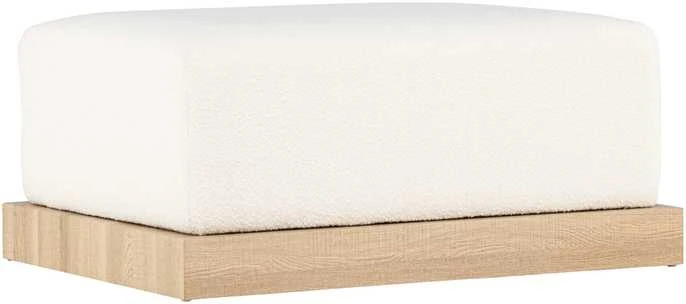 Venture Design Pufas, Ivy, 100x70x45 cm, Balta