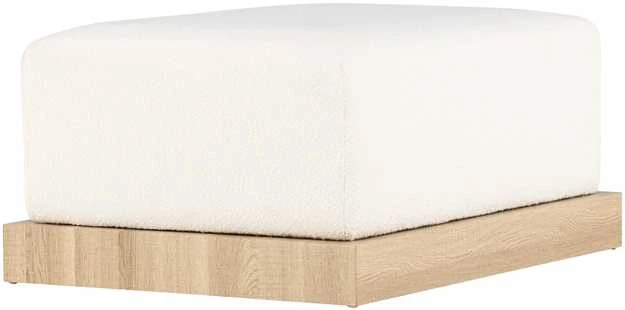 Venture Design Pufas, Ivy, 100x70x45 cm, Balta