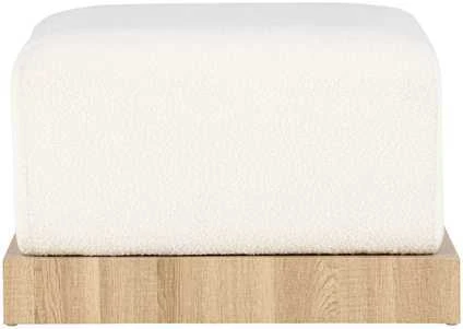 Venture Design Pufas, Ivy, 100x70x45 cm, Balta