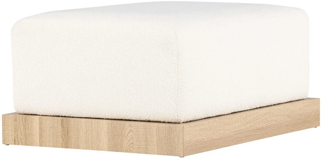 Venture Design Pufas, Ivy, 100x70x45 cm, Balta