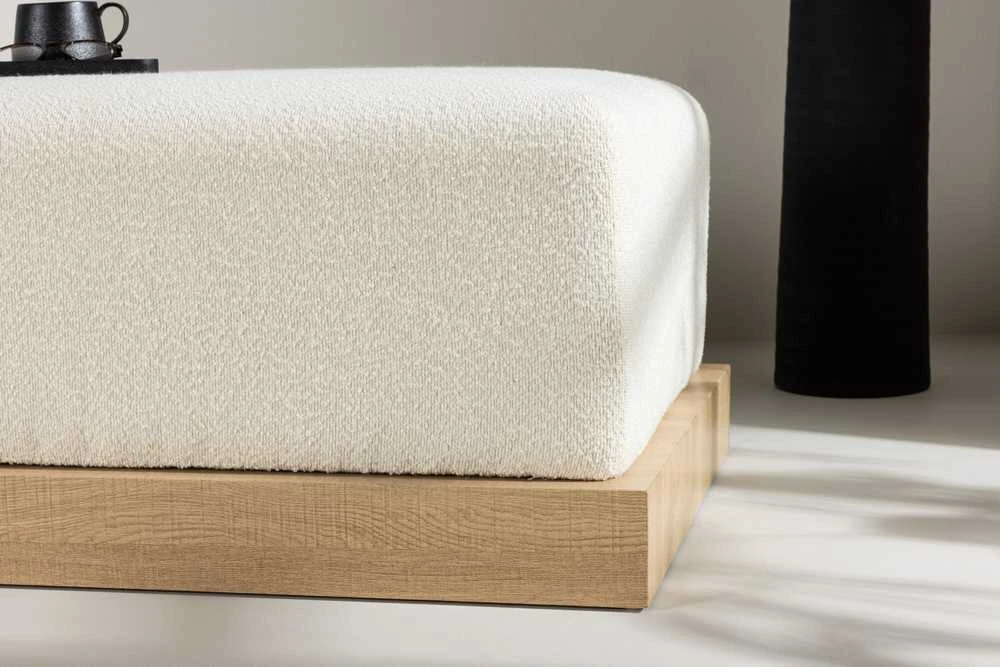 Venture Design Pufas, Ivy, 100x70x45 cm, Balta