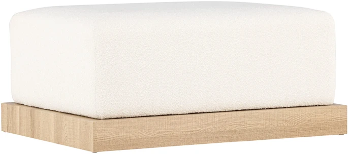 Venture Design Pufas, Ivy, 100x70x45 cm, Balta