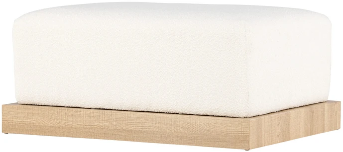 Venture Design Pufas, Ivy, 100x70x45 cm, Balta