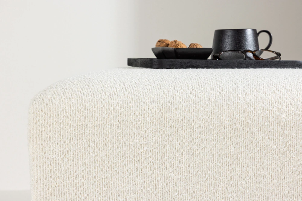Venture Design Pufas, Ivy, 100x70x45 cm, Balta