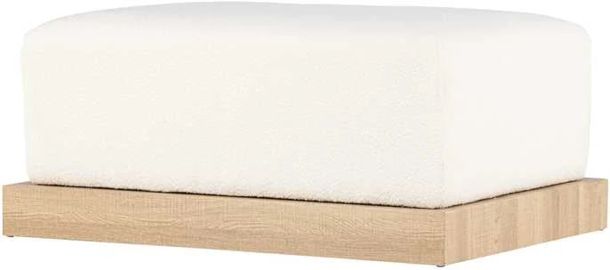 Venture Design Pufas, Ivy, 100x70x45 cm, Balta
