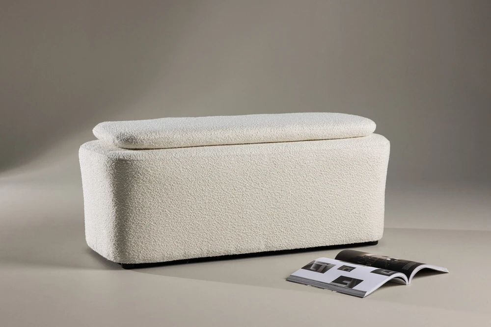 Venture Design Pufas, Laurel, 52,94x82,53x65,5 cm, Balta