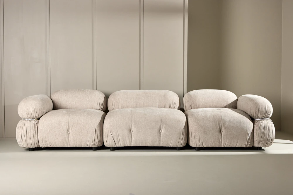 Venture Design Pufas Mika 94x67 cm smėlio spalvos