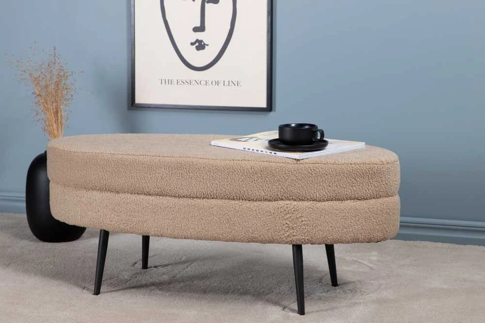 Venture Design Pufas, Otto, 100x40x41 cm, Bežis