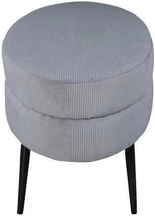 Venture Home Otomanė Otto, juoda/pilka, 100x40x41cm, kordinis velvetas