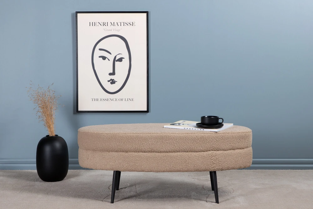 Venture Design Pufas, Otto, 100x40x41 cm, Bėžis