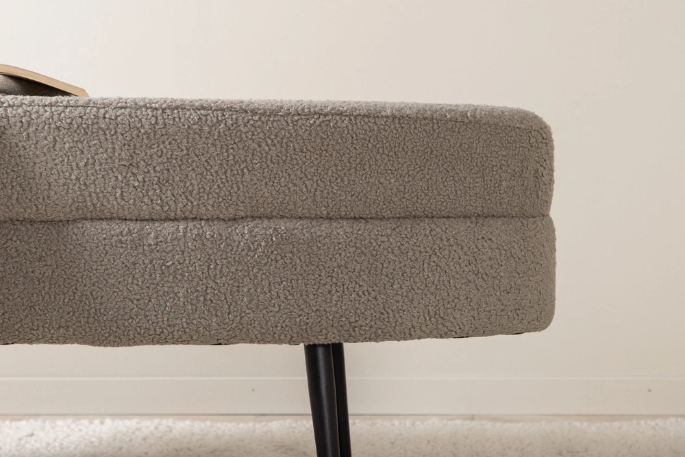 Venture Design Pufas, Otto, 100x40x41 cm, Pilkšva-pilka