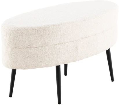 Venture Design Pufas, Otto, 100x40x41 cm, Juoda/Balta