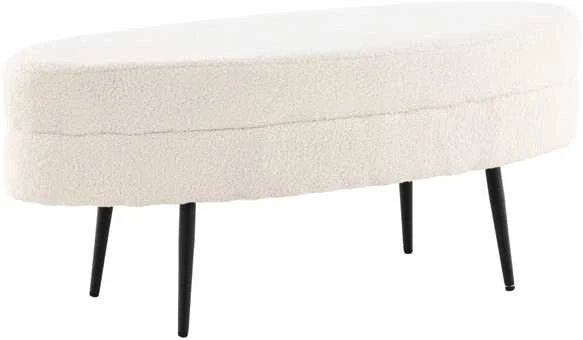 Venture Design Pufas, Otto, 100x40x41 cm, Juoda/Balta