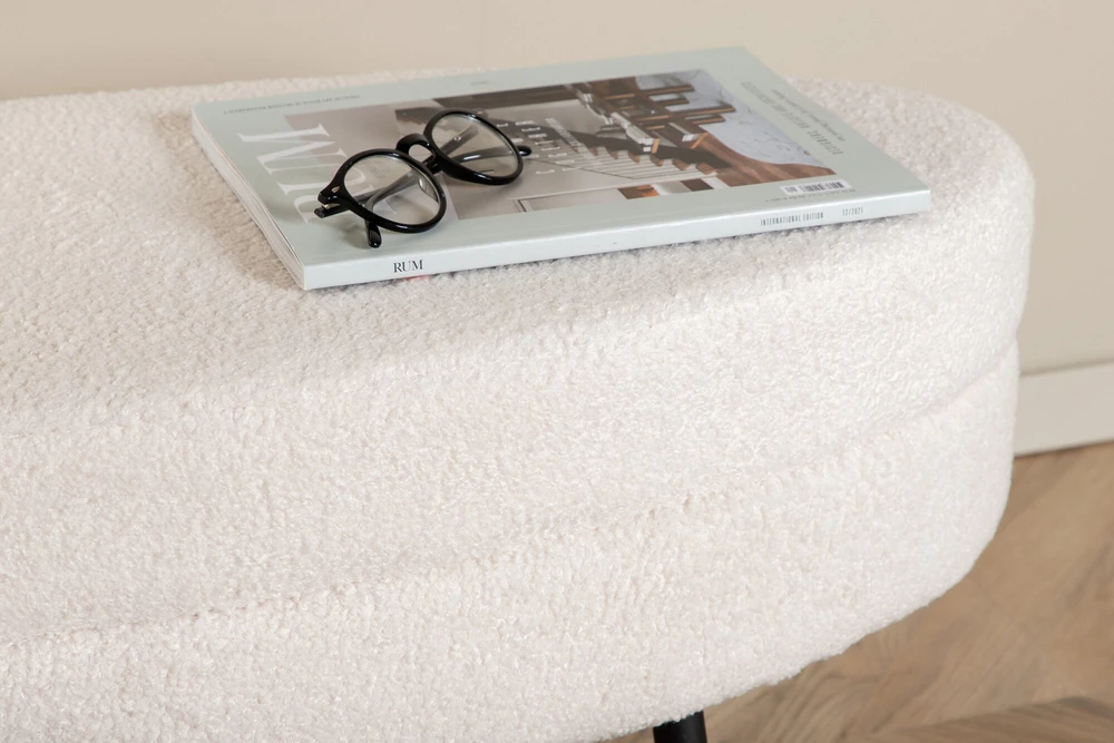 Venture Design Pufas, Otto, 100x40x41 cm, Juoda/Balta