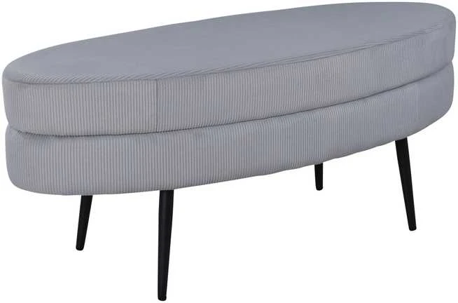 Venture Home Otomanė Otto, juoda/pilka, 100x40x41cm, kordinis velvetas