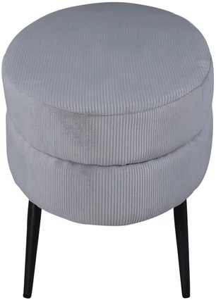 Venture Home Otomanė Otto, juoda/pilka, 100x40x41cm, kordinis velvetas