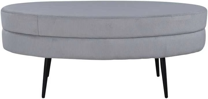 Venture Home Otomanė Otto, juoda/pilka, 100x40x41cm, kordinis velvetas