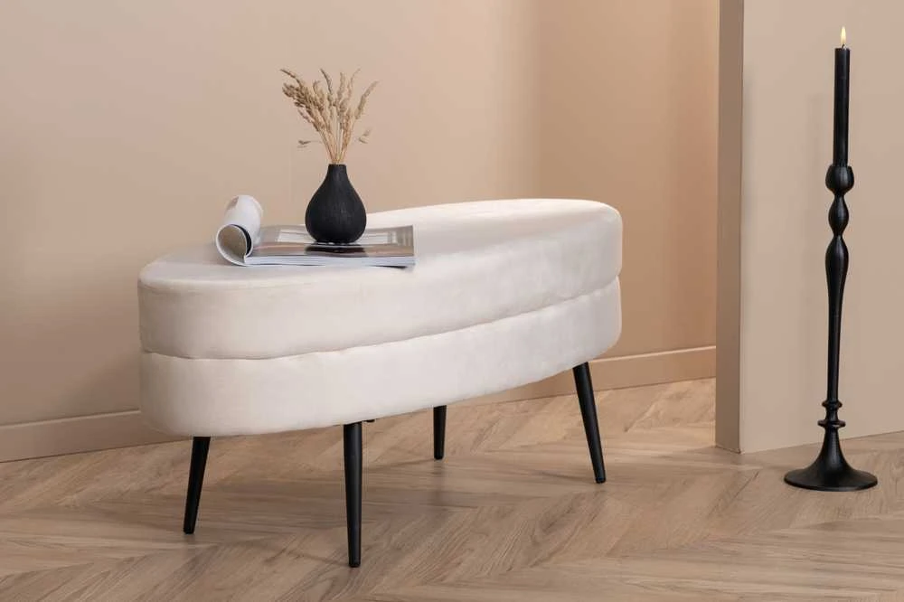 Venture Design Pufas, Otto, 100x40x41 cm, Balta