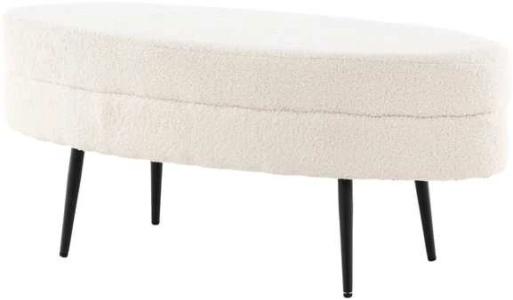 Venture Design Pufas, Otto, 100x40x41 cm, Juoda/Balta