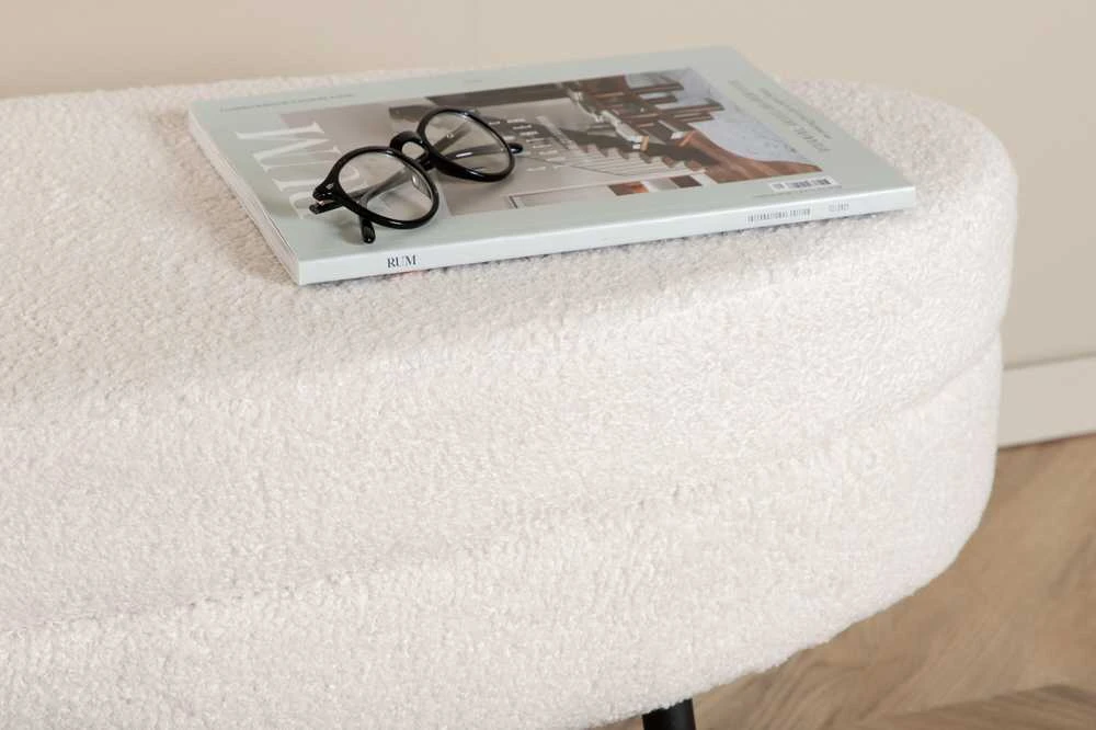 Venture Design Pufas, Otto, 100x40x41 cm, Juoda/Balta