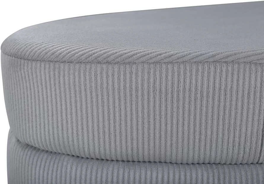 Venture Home Otomanė Otto, juoda/pilka, 100x40x41cm, kordinis velvetas