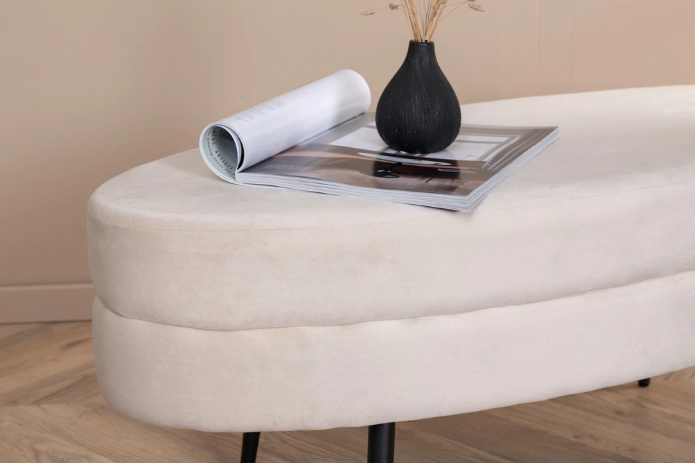 Venture Design Pufas, Otto, 100x40x41 cm, Balta