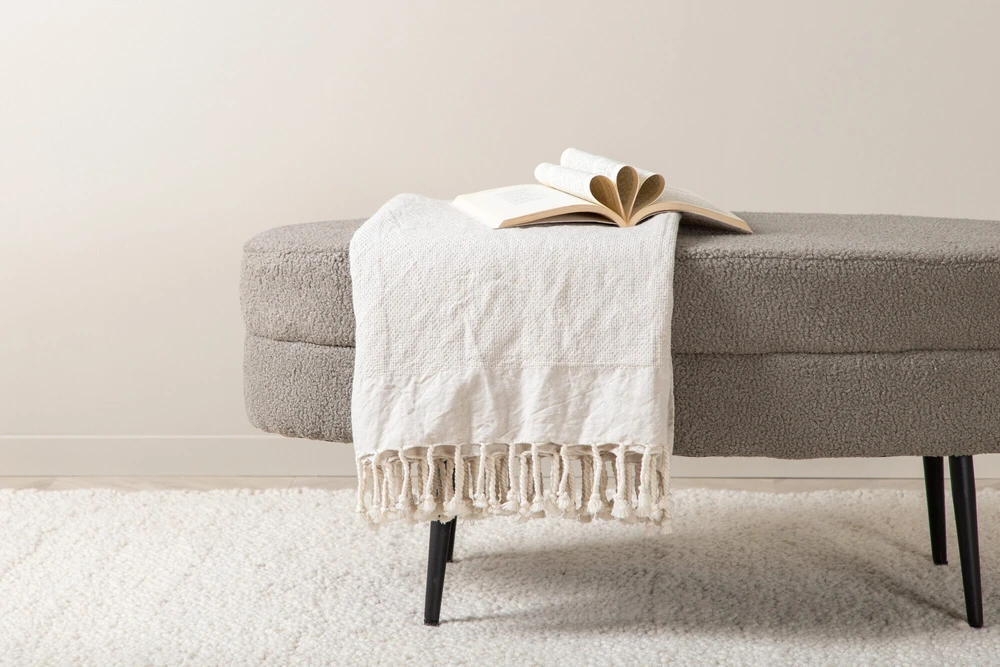 Venture Design Pufas, Otto, 100x40x41 cm, Pilkšva-pilka