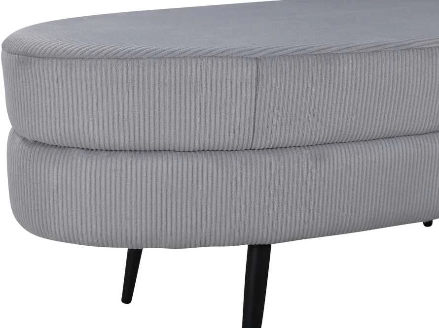 Venture Home Otomanė Otto, juoda/pilka, 100x40x41cm, kordinis velvetas