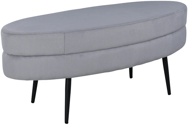 Venture Home Otomanė Otto, juoda/pilka, 100x40x41cm, kordinis velvetas