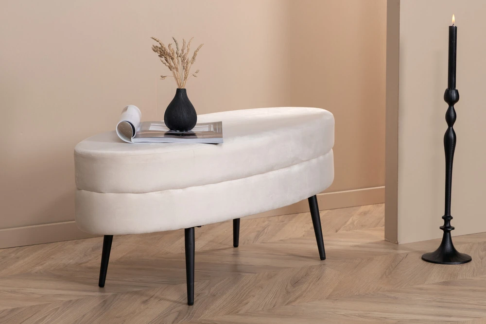 Venture Design Pufas, Otto, 100x40x41 cm, Balta