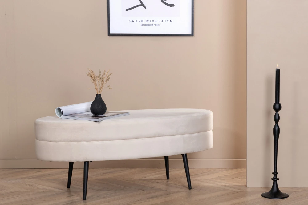 Venture Design Pufas, Otto, 100x40x41 cm, Balta