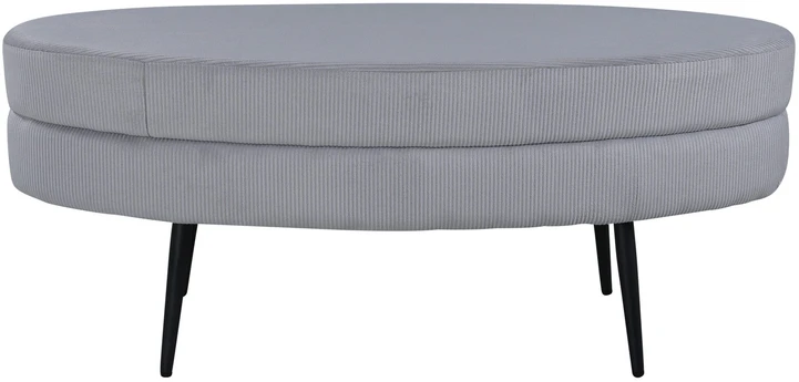 Venture Home Otomanė Otto, juoda/pilka, 100x40x41cm, kordinis velvetas