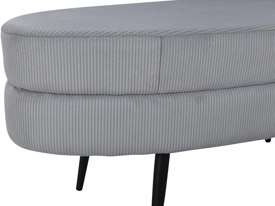 Venture Home Otomanė Otto, juoda/pilka, 100x40x41cm, kordinis velvetas