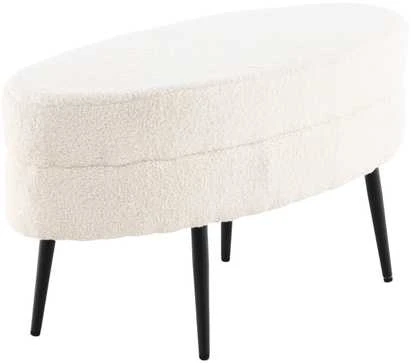 Venture Design Pufas, Otto, 100x40x41 cm, Juoda/Balta