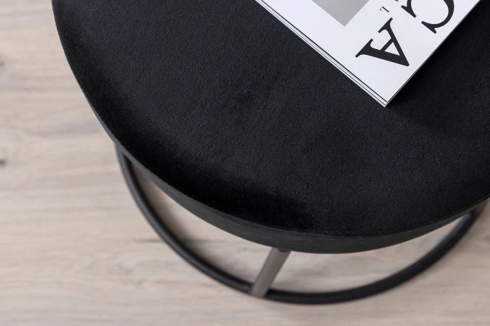 Venture Design Pufas, Petra, Skersmuo: 45,5 cm, Aukštis: 46,5 cm, Juodas