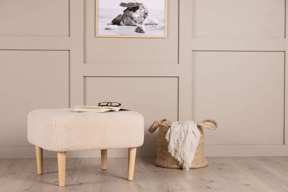 Venture Design Pufas, Salina, 59x59x40 cm, Balta
