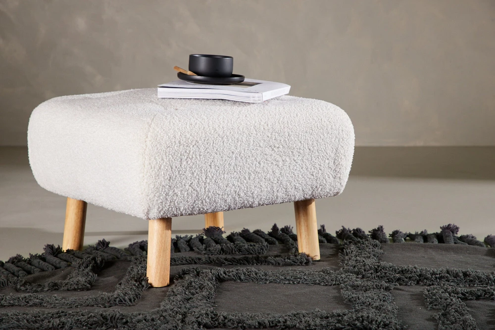 Venture Design Pufas, Salina, 60x60x28 cm, Balta