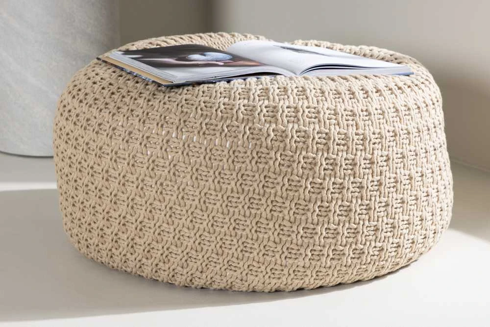 Venture Design Pufas, Sam, ⌀45 cm, kreminė