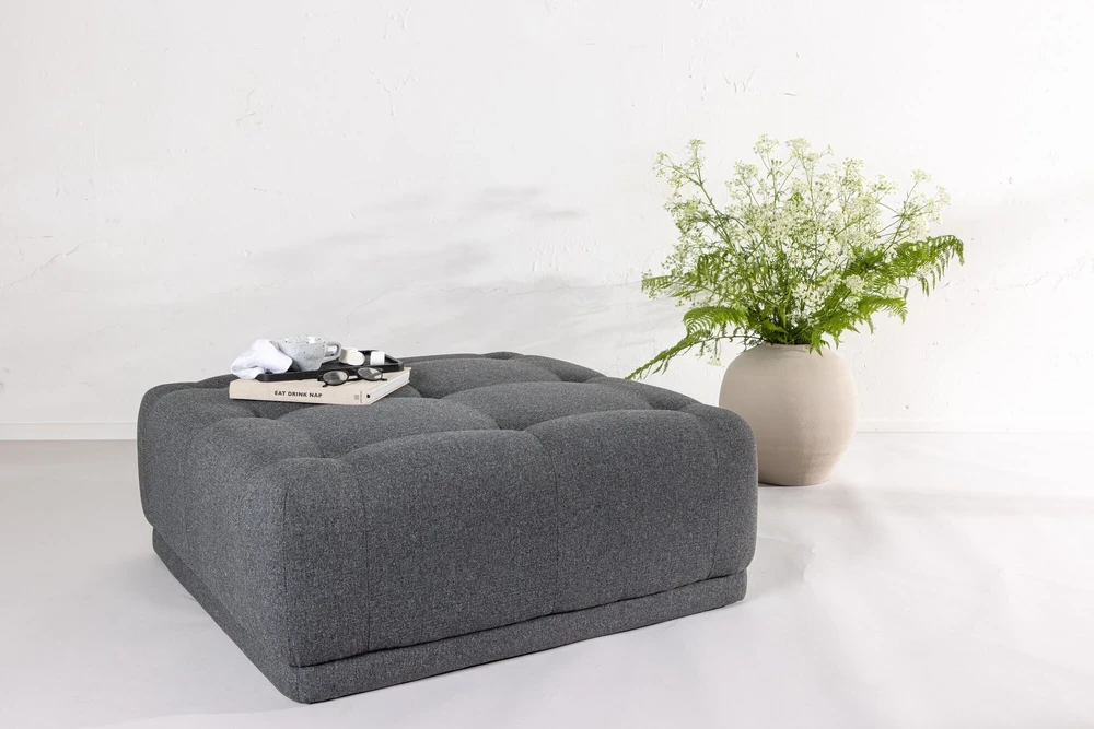 Venture Design Pufas Turin 100x40 cm Tamsiai pilkas audinys