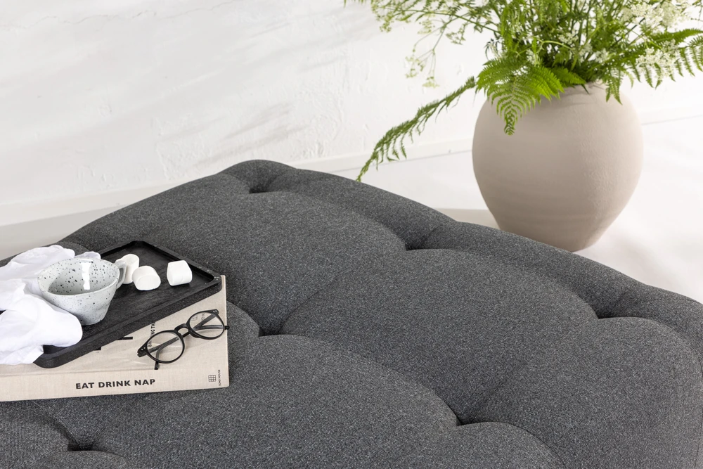 Venture Design Pufas Turin 100x40 cm Tamsiai pilkas audinys
