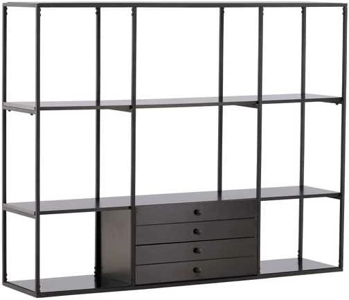 Venture Design Reljefinis stalas, Amaraillo, 35x120x150 cm, Juodas