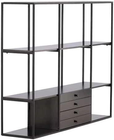Venture Design Reljefinis stalas, Amaraillo, 35x120x150 cm, Juodas