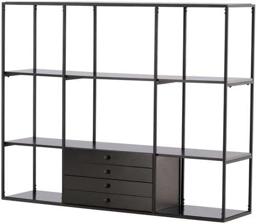 Venture Design Reljefinis stalas, Amaraillo, 35x120x150 cm, Juodas