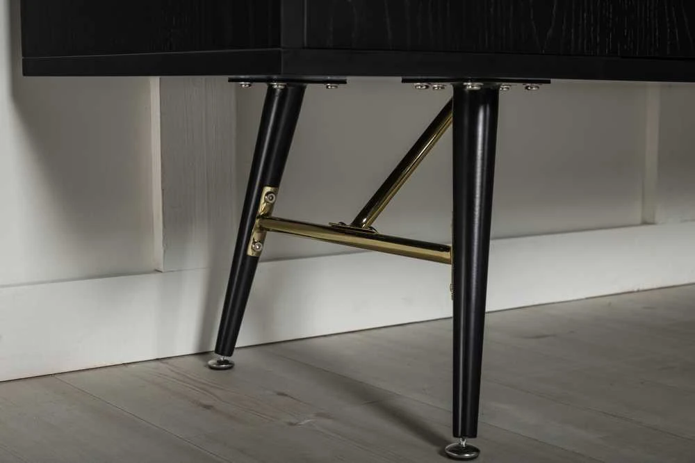 Venture Design Sandelės vienetas, auksinis, 160x80 cm, juodas