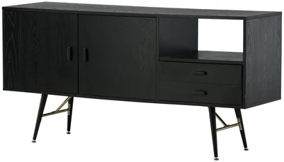 Venture Design Sandelės vienetas, auksinis, 160x80 cm, juodas