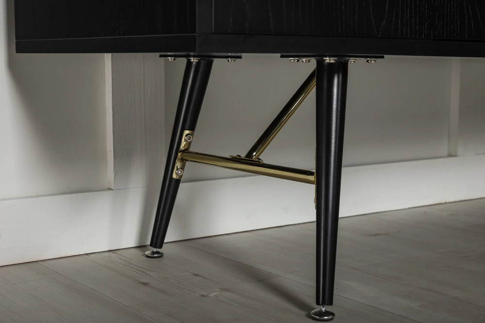 Venture Design Sandelės vienetas, auksinis, 160x80 cm, juodas