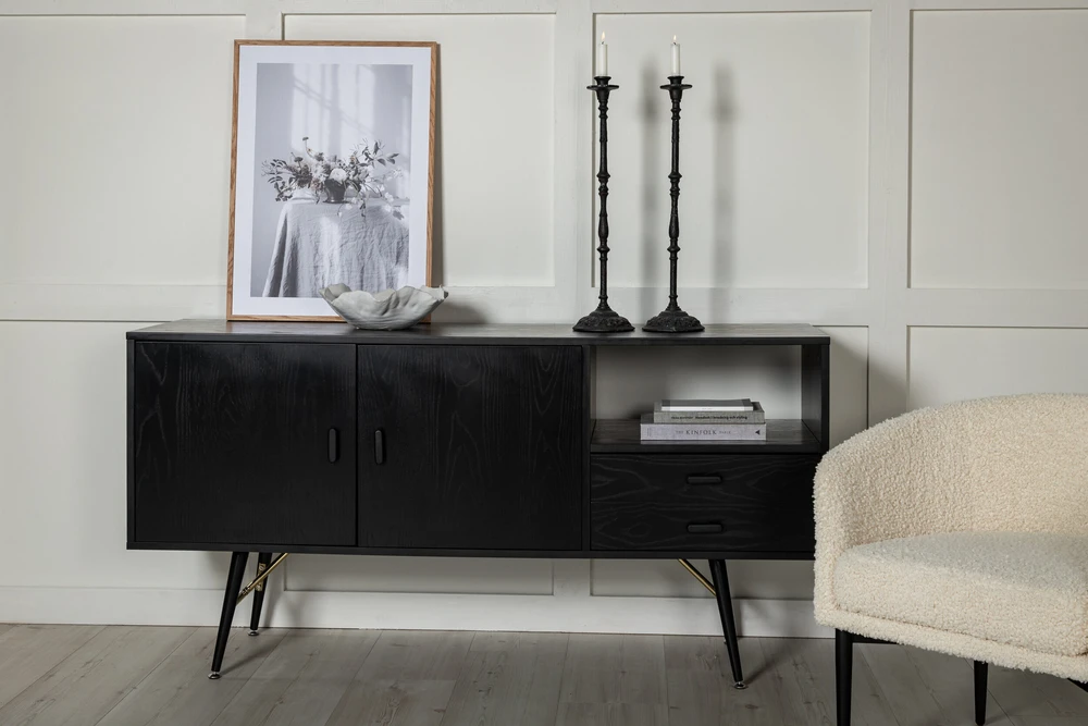 Venture Design Sandelės vienetas, auksinis, 160x80 cm, juodas
