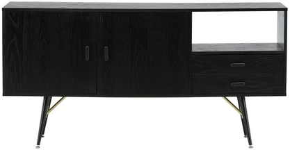Venture Design Sandelės vienetas, auksinis, 160x80 cm, juodas