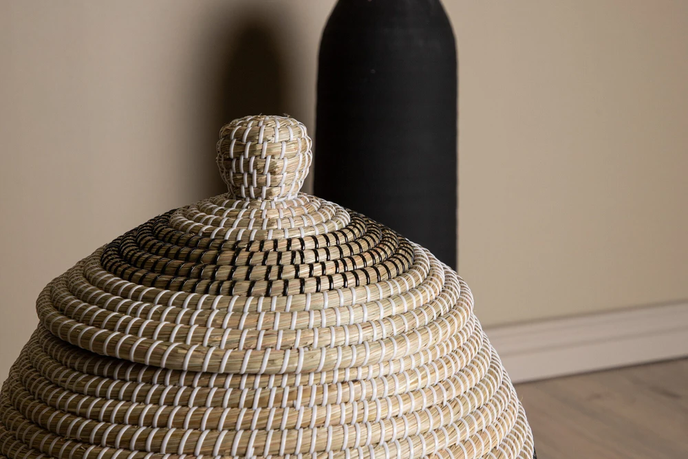 Venture Design Saugojimo krepšys, Chennai natūralios šiaudų medžiagos, ø33 cm, bėžinė